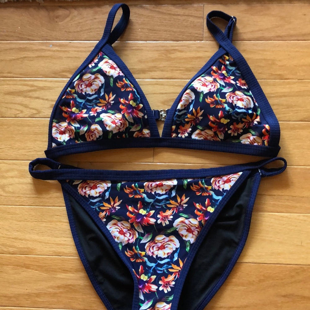 Blue Floral Bikini